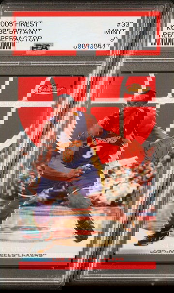 2005 topps finest kobe bryant red refractor /169 psa 9