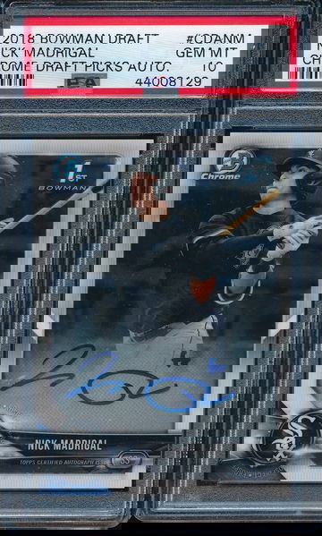 2018 Bowman Chrome Draft Nick Madrigal Base RC AUTO PSA 10