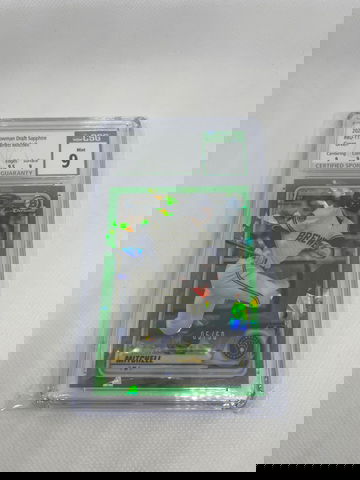 GARRETT MITCHELL 2020 Bowman Draft SAPPHIRE GREEN BD-118 /50 CSG 9 MINT 