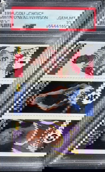 1996-97 Collectors Choice Mini II Allen Iverson Shaquille O'Neal PSA 10 Gem Mint