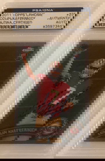 2011 Topps Chrome Colin Kaepernick Autograph Rookie Card  #25 PSA