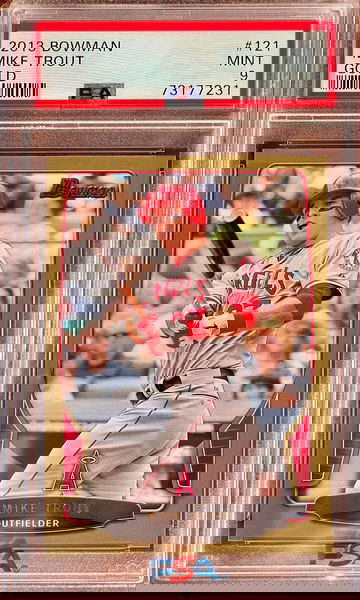 2013 Bowman GOLD 121 Mike Trout PSA 9