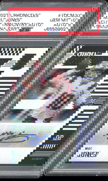 2021 Chronicles Mac Jones Elite Turn of the Century Autograph PSA 10 Pop 1 65/99