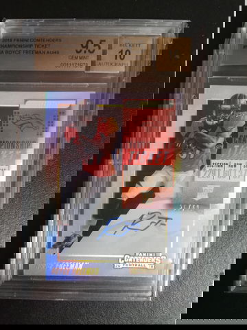 2018 Panini contenders championship ticket /49 Royce Freeman #124 RC Auto BGS 9.5/10