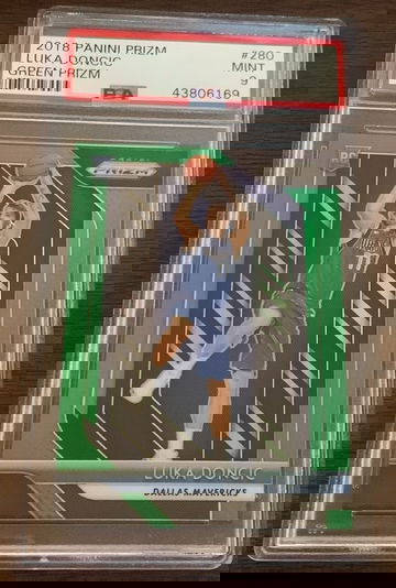 2018 Panini Prizm Luka Doncic Green Prizm #280 PSA 9