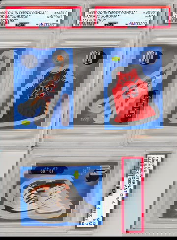 Michael Jordan 1998 Upper Deck International Stickers MJ lot 5 SU3 Air II SU31 SU30 PSA 7 8