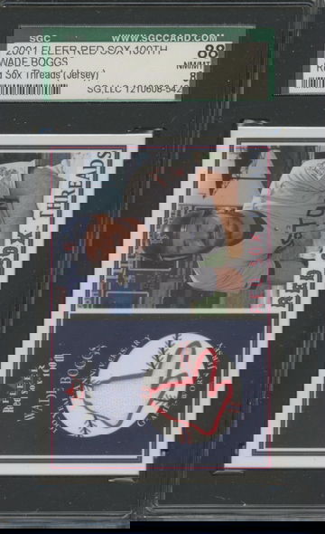 2001 Fleer Red Sox 100th Threads Wade Boggs  SGC 88 NM/MT 8