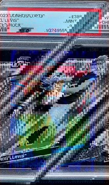 2023 WILL LEVIS Panini Donruss Optic PURPLE SHOCK Prizm Rated Rookie RC PSA 9 #298 