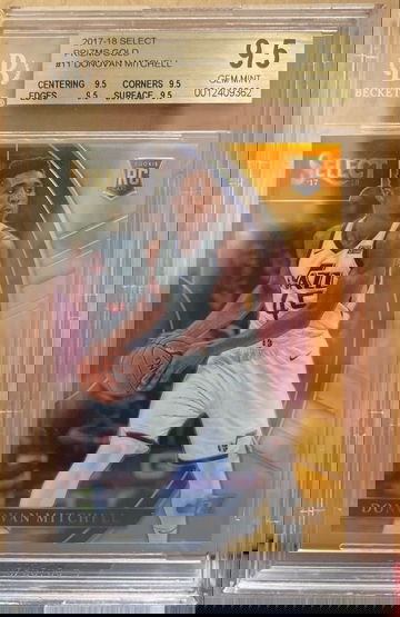 2017 Select Concourse Gold Prizm Rookie DONOVAN MITCHELL base card rc /10 BGS 9.5