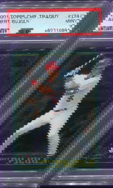 2001 Topps Chrome Traded #596 Albert Pujols RC, PSA 9