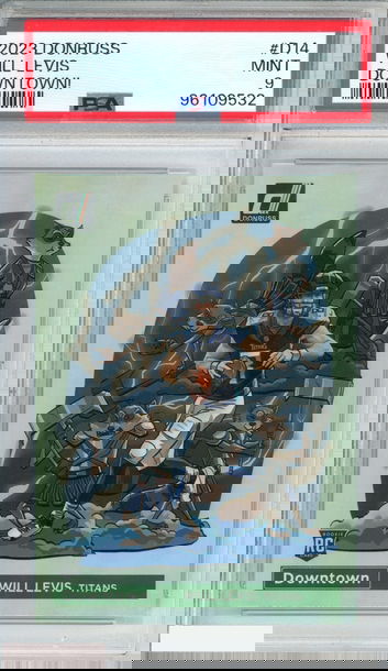 2023 PANINI DONRUSS DOWNTOWN! WILL LEVIS #D14 ROOKIE RC TITANS PSA 9 MINT