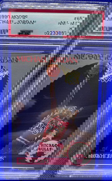 1990 HOOPS #65 MICHAEL JORDAN CHICAGO BULLS HOF PSA 8 NEAR MINT NM-MT