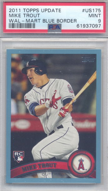 2011 Topps Update Blue Border Mike Trout PSA MINT 9