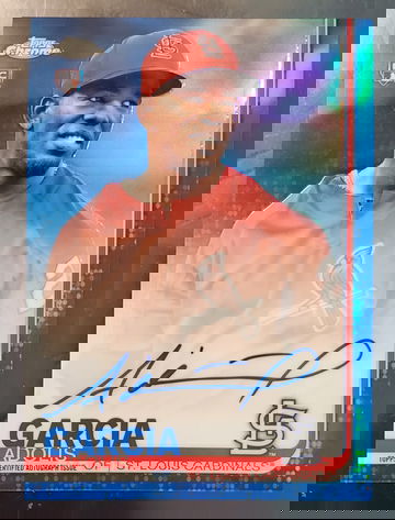 2019 Topps Chrome Adolis Garcia RC Auto Blue Refractor