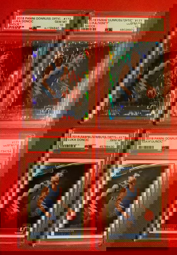 4-card 2018 panini donruss luka doncic psa 10