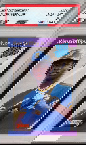 1989 DONRUSS KEN GRIFFEY JR #33 SEATTLE MARINERS ROOKIE RC HOF PSA 8 NM-MT