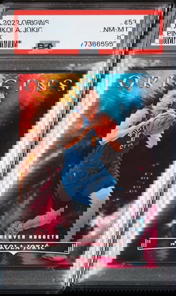 NIKOLA JOKIC 2022 Panini Origins PINK PARALLEL Denver Nuggets /60 PSA 8 NM-MT SP