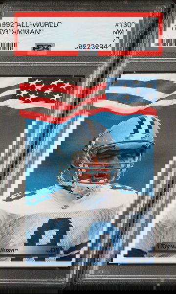 1992 TROY AIKMAN ALL-WORLD #130 PSA 7