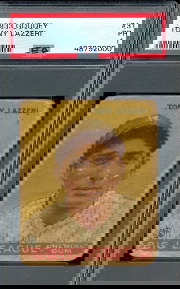 1933 Goudey Tony Lazzeri PSA 1 Rookie Card Yankee Legend