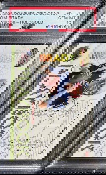 2008 Donruss Gridiron Gear PL3 Playbook Holo Gold /100 Tom Brady PSA 10 Pop 2