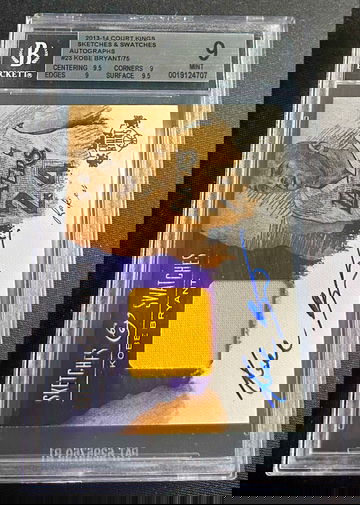 2013 Kobe Bryant Panini Court Kings Sketches & Swatches Patch Jersey Auto /75 BGS 9 #23 Autograph