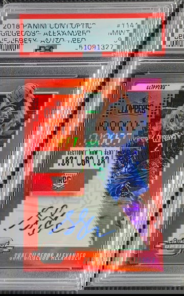 2018-19 Contenders Optic Shai Gilgeous-Alexander Rookie RC Auto Red 90/149 PSA 9