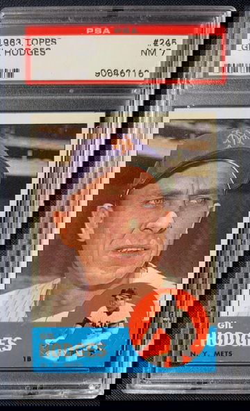 1963 Topps #245, Gil Hodges, PSA 7 (New York Mets)