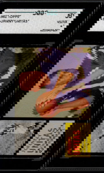 1962 Topps Football #1 Johnny Unitas SGC 50 VG/EX 4