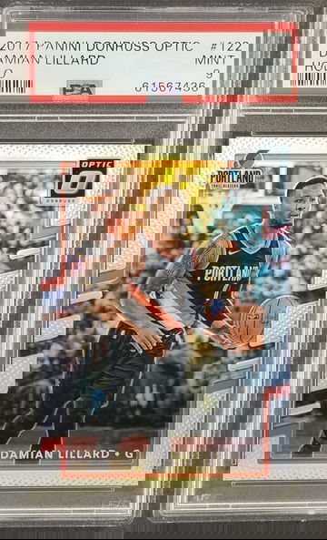 Damian Lillard 2017 Panini Dontruss Optic Silver Holo PSA 9 MINT