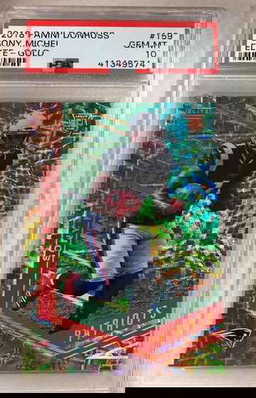 2018 Panini Donruss Sony Michel Elite - Gold PSA 10 RC #159 Serial #1/5