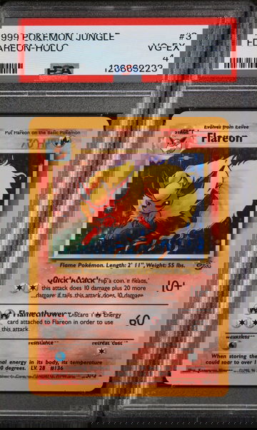 1999 Pokemon Jungle Holo Flareon #3 PSA 4