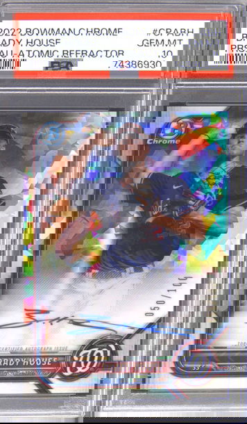 Brady House 2022 Bowman Chrome Atomic Refractor Auto 050/100 PSA 10