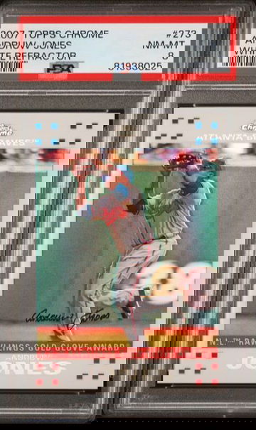 2007 Topps Chrome Andruw Jones White Refractor #273 #/660 PSA 8 [BL-1C.35]