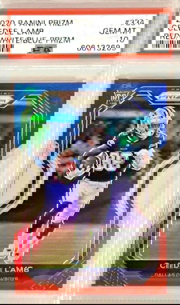 2020 Panini Prizm CeeDee Lamb Red White Blue PSA 10