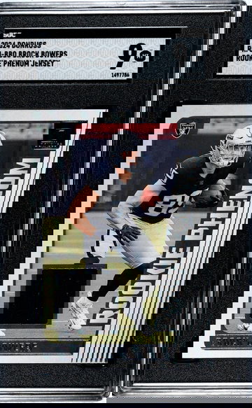 2024 Panini Donruss Rookie Phenom Jersey Brock Bowers #RPJ-BBO SGC 9