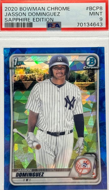 2020 BOWMAN CHROME JASSON DOMINGUEZ SAPPHIRE EDITION #BCP8 PSA 9 MINT