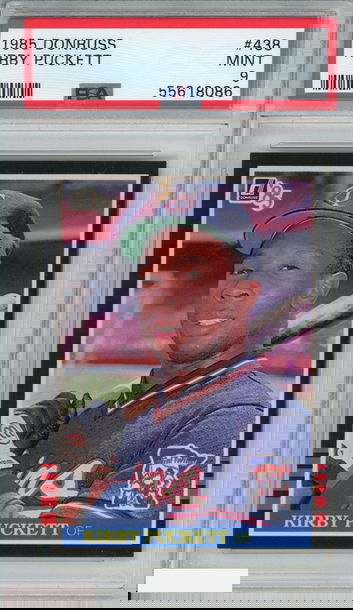 1985 DONRUSS KIRBY PUCKETT #438 ROOKIE RC MINNESOTA TWINS HOF PSA 9 MINT