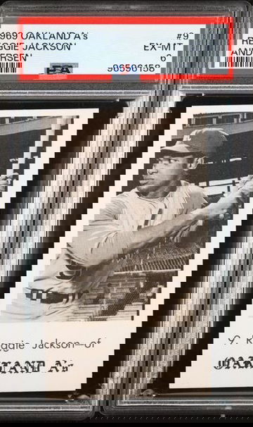 Reggie Jackson 1969 Andersen #9 Oakland A's HOF RC PSA 6 