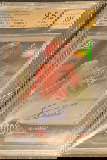 2018 Bowman Chrome Luis Garcia Refractor Auto /499 BGS 9.5/10