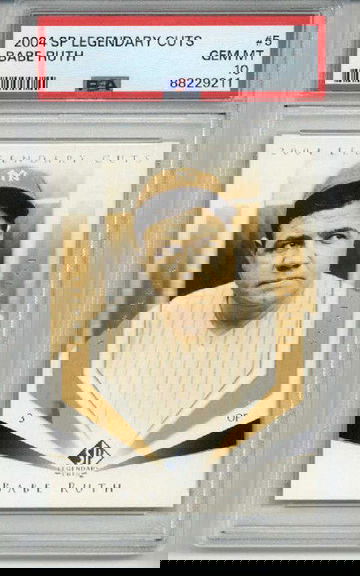 2004 UPPER DECK SP LEGENDARY CUTS BABE RUTH CARD NEW YORK YANKEES PSA 10 LOW POP