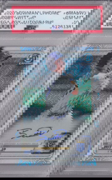 2020 Bowman Chrome Bobby Witt Jr. Mega Mojo Autograph SP PSA 10
