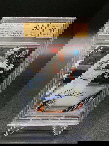 2019 Adley Rutschman 1st Bowman Chrome Refractor  Auto #232/499 BGS 9.5