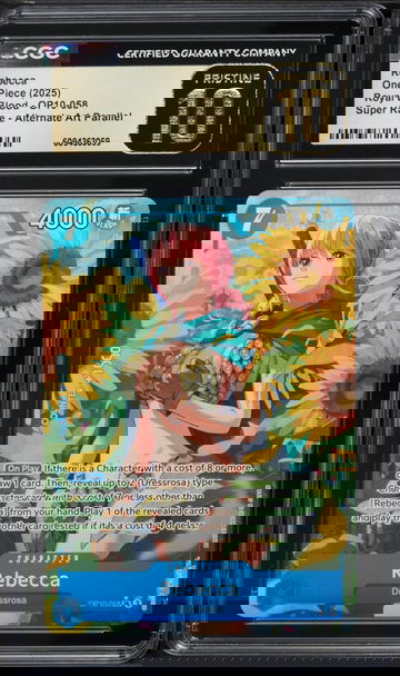 2025 One Piece Royal Blood Alt Art Parallel Rebecca #OP10-058 CGC 10 PRISTINE