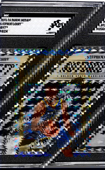 2023-24 Panini Mosaic #2 Stephen Curry Notoriety Mosaic Prizm SGC 9