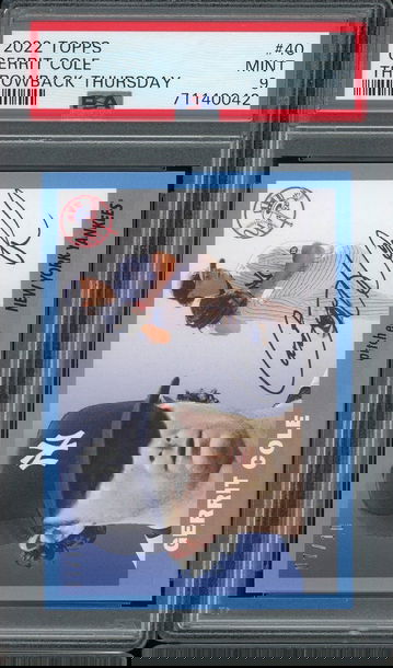 Rare PSA 9 2022 Topps Throwback Thursday 40 Gerrit Cole Blue /10