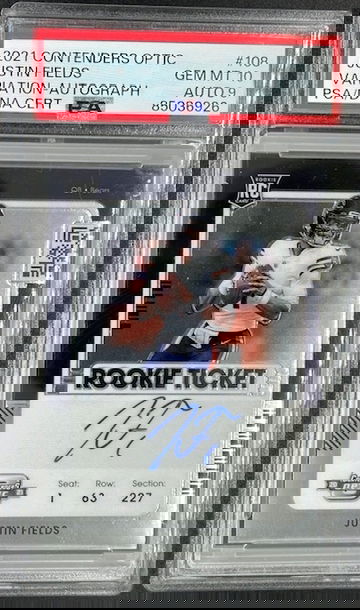 2021 Contenders Optic Justin Fields Auto Variation - PSA 10