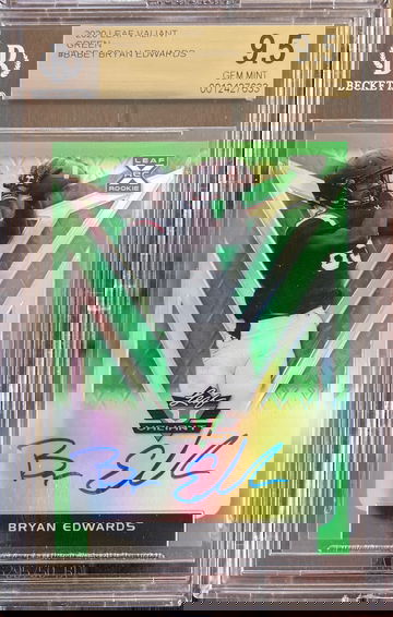 2020 Leaf Valiant Green Bryan Edwards /75 - Gamecocks / Raiders