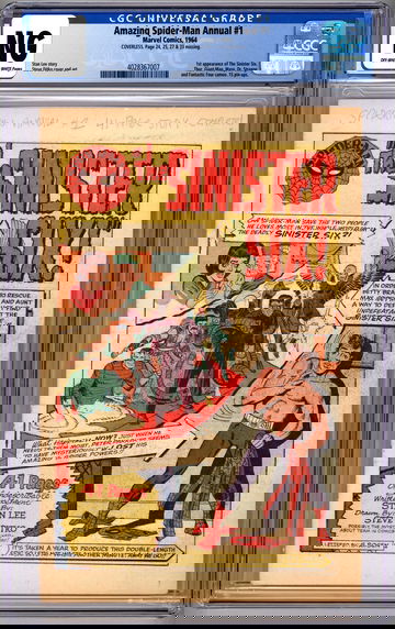 AMAZING SPIDER-MAN ANNUAL #1 CGC-NG *SINISTER SIX 1ST APP* COVERLESS INCOMP 1964