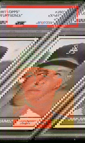 1961 Topps Don Drysdale #260 PSA 6 [BL-1.21]