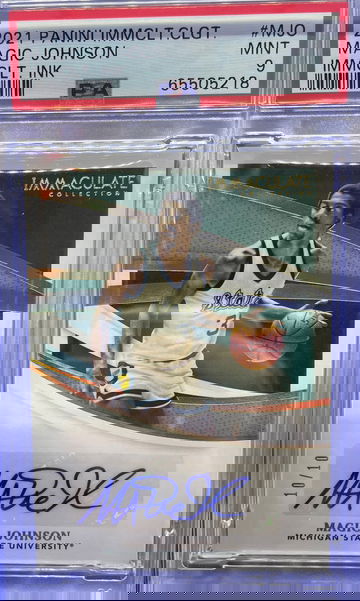 2021 Immaculate Collegiate Ink Gold 10/10 Magic Johnson PSA 9 MINT Auto HOF SP